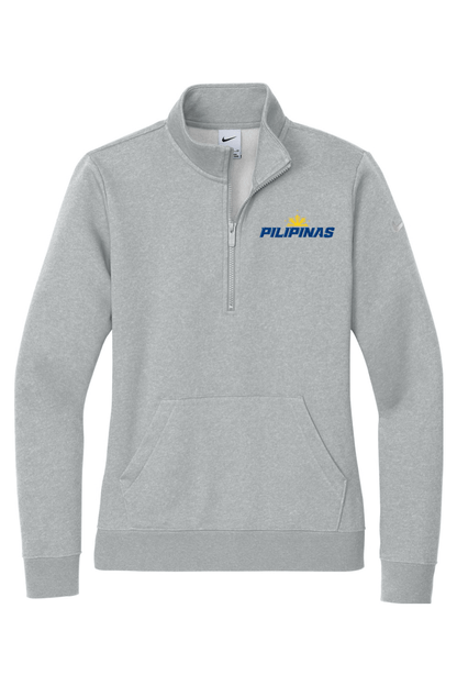 Philippines Lacrosse Embroidered Nike Ladies Club Fleece Sleeve Swoosh 1/2-Zip Signature Lacrosse