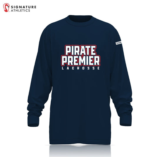 Pirate Premier Women's Navy Long Sleeve Tech Tee: Pirate Premier Signature Lacrosse