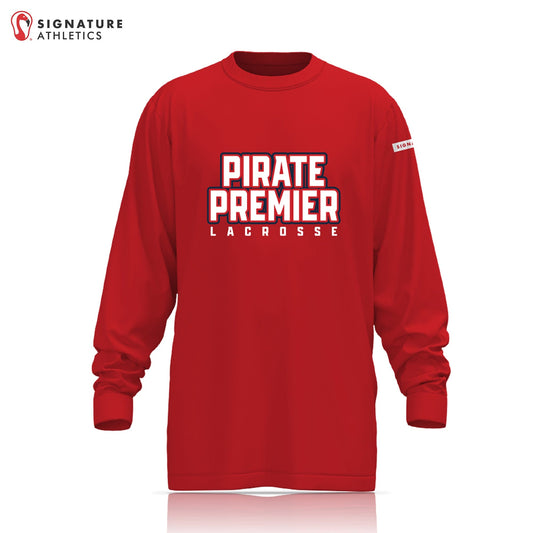 Pirate Premier Women's Red Long Sleeve Tech Tee: Pirate Premier Signature Lacrosse