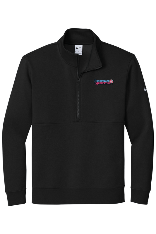 PMV Elite Training Embroidered Nike Club Fleece Sleeve Swoosh 1/2-Zip Signature Lacrosse
