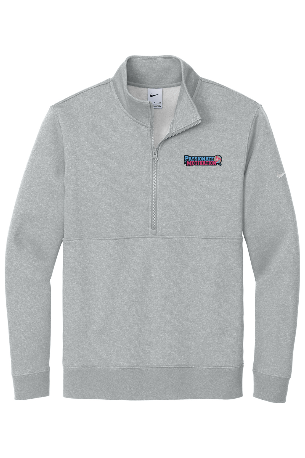 PMV Elite Training Embroidered Nike Club Fleece Sleeve Swoosh 1/2-Zip Signature Lacrosse