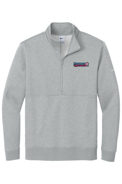 PMV Elite Training Embroidered Nike Club Fleece Sleeve Swoosh 1/2-Zip Signature Lacrosse