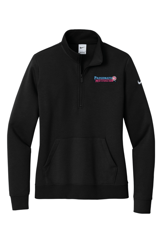 PMV Elite Training Embroidered Nike Ladies Club Fleece Sleeve Swoosh 1/2-Zip Signature Lacrosse