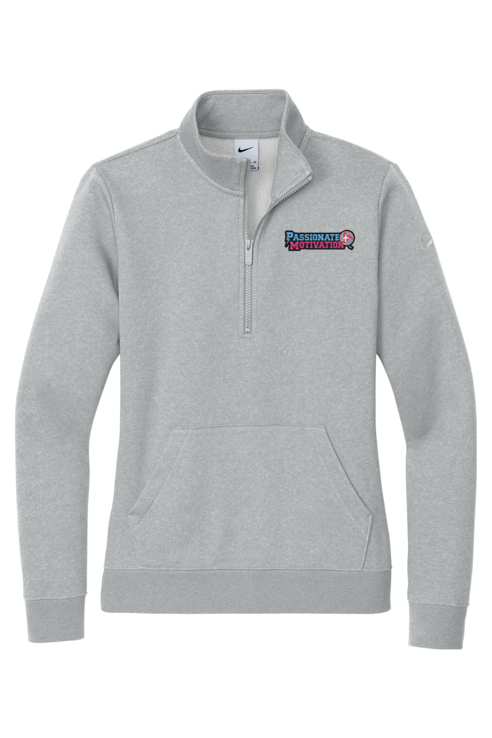 PMV Elite Training Embroidered Nike Ladies Club Fleece Sleeve Swoosh 1/2-Zip Signature Lacrosse