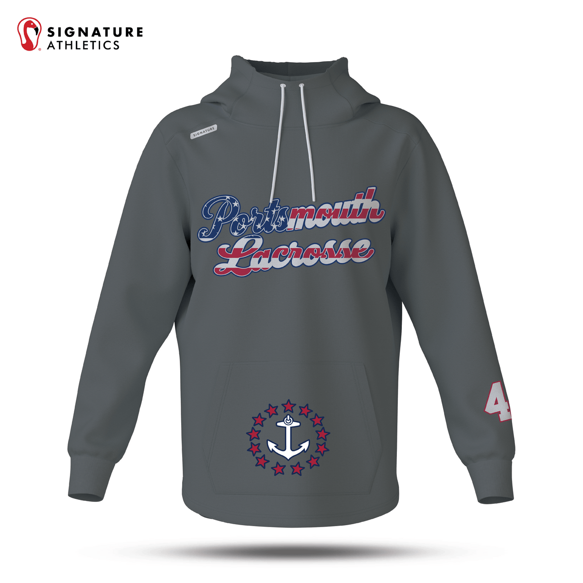 Portsmouth Youth Lacrosse Men's Pro Dye Sub Scuba Hoodie Signature Lacrosse