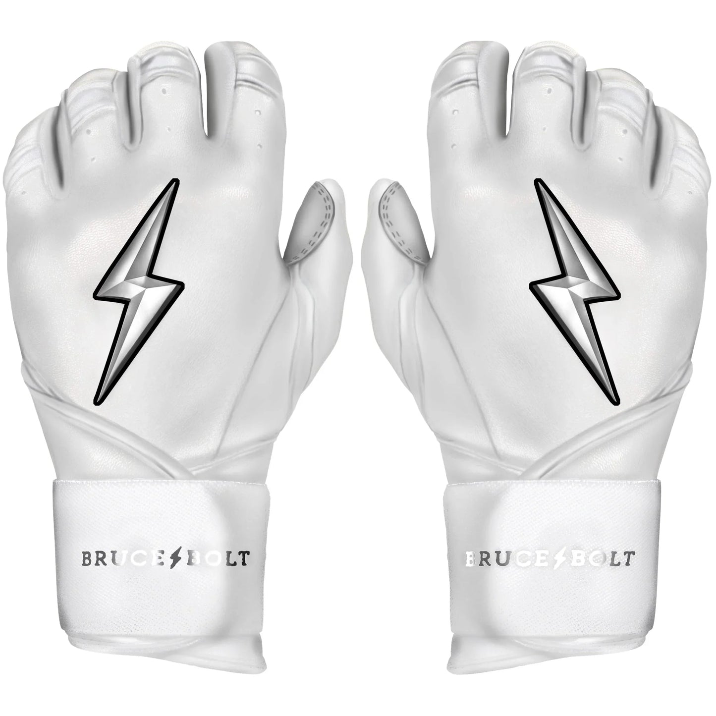 Bruce Bolt Premium Pro Chrome Series Long Cuff Batting Gloves