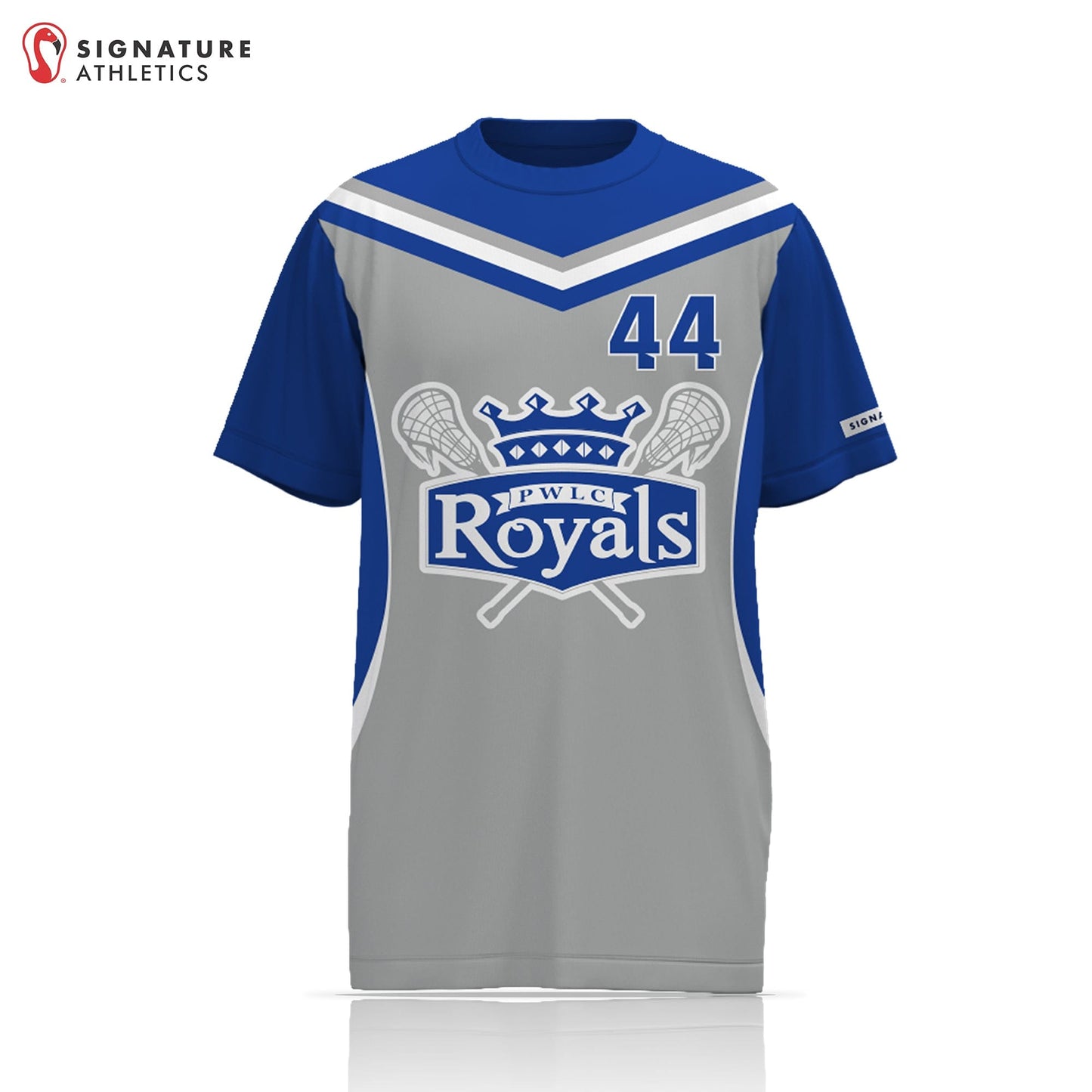 Prince William Lacrosse Club - Royals 2.0 Unisex Performance Short Sleeve Shooting Shirt - Basic 2.0:Girls 2027 Signature Lacrosse