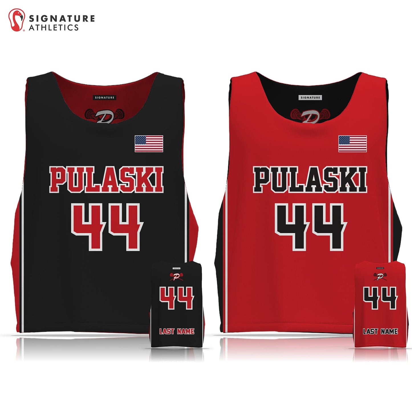 Pulaski Lacrosse Men's Player Reversible Game Pinnie: 14U Signature Lacrosse