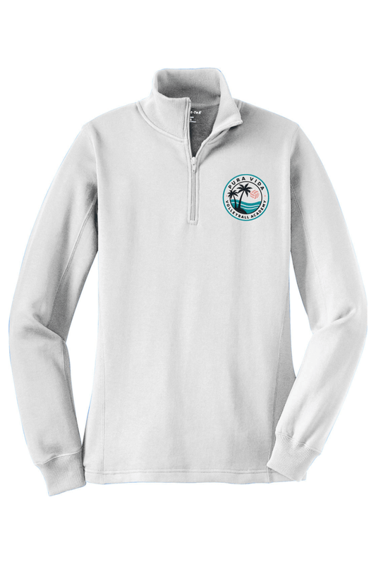 Pura Vida Volleyball Adult Women's Embroidered Quarter-Zip Pullover Signature Lacrosse