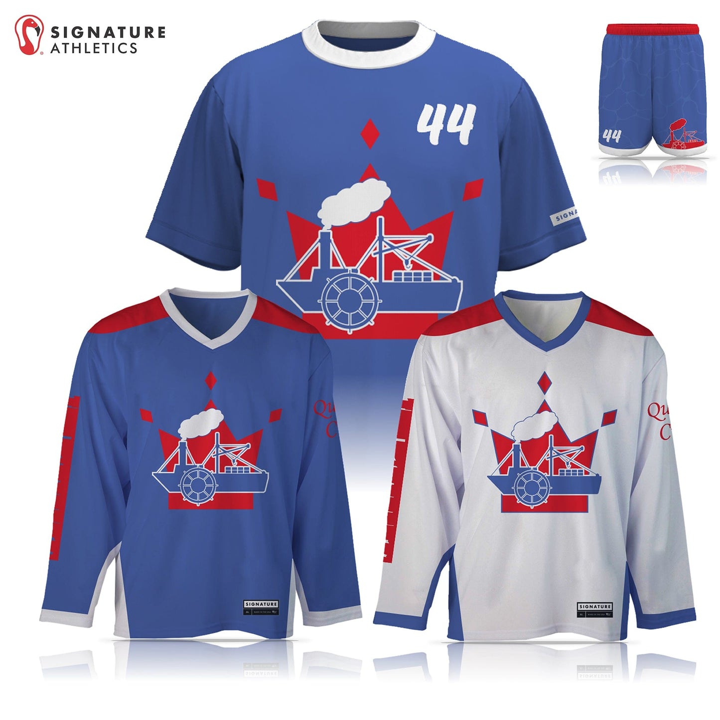 Queen City Steamboats Lacrosse Men's 4 Piece Goalie Box Game Package Signature Lacrosse