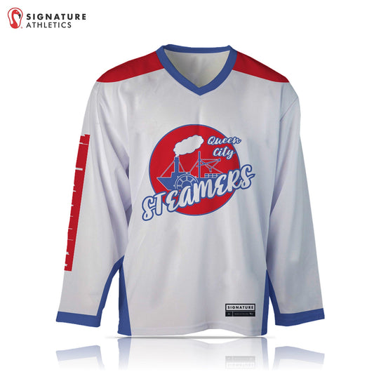 Queen City Steamboats Lacrosse Men's Player Box Goalie Jersey - Light Signature Lacrosse