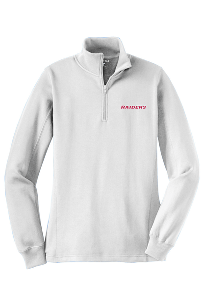 Raiders Baseball Adult Women's Embroidered Quarter-Zip Pullover Signature Lacrosse