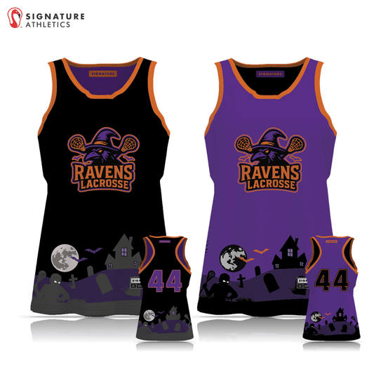 Ravens Lacrosse Spooky Lax Women's Player Reversible Pinnie: 8U Signature Lacrosse