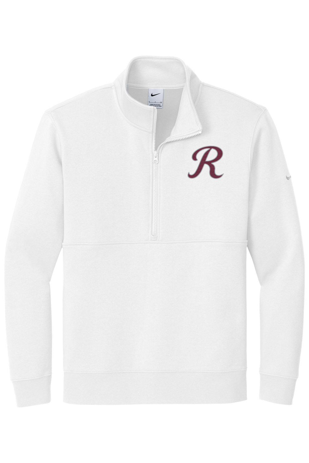 Rebels Travel Baseball Embroidered Nike Club Fleece Sleeve Swoosh 1/2-Zip Signature Lacrosse