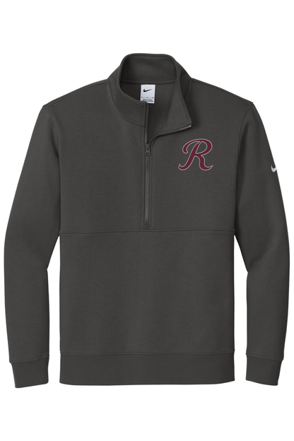 Rebels Travel Baseball Embroidered Nike Club Fleece Sleeve Swoosh 1/2-Zip Signature Lacrosse