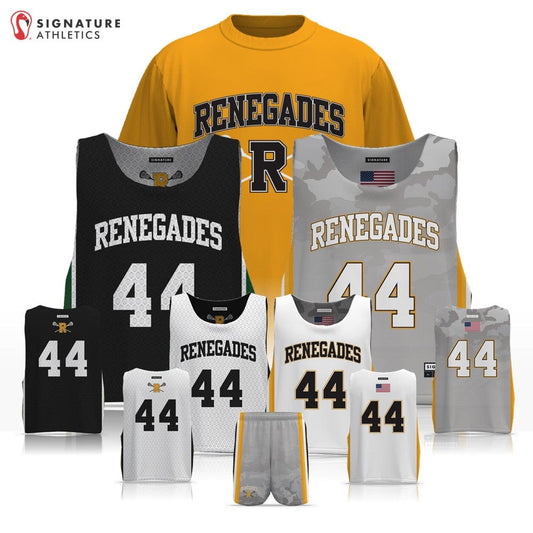 Renegades Youth Lacrosse Men's 4 Piece Player Package (Gold Tech Tee): 2nd Grade Signature Lacrosse