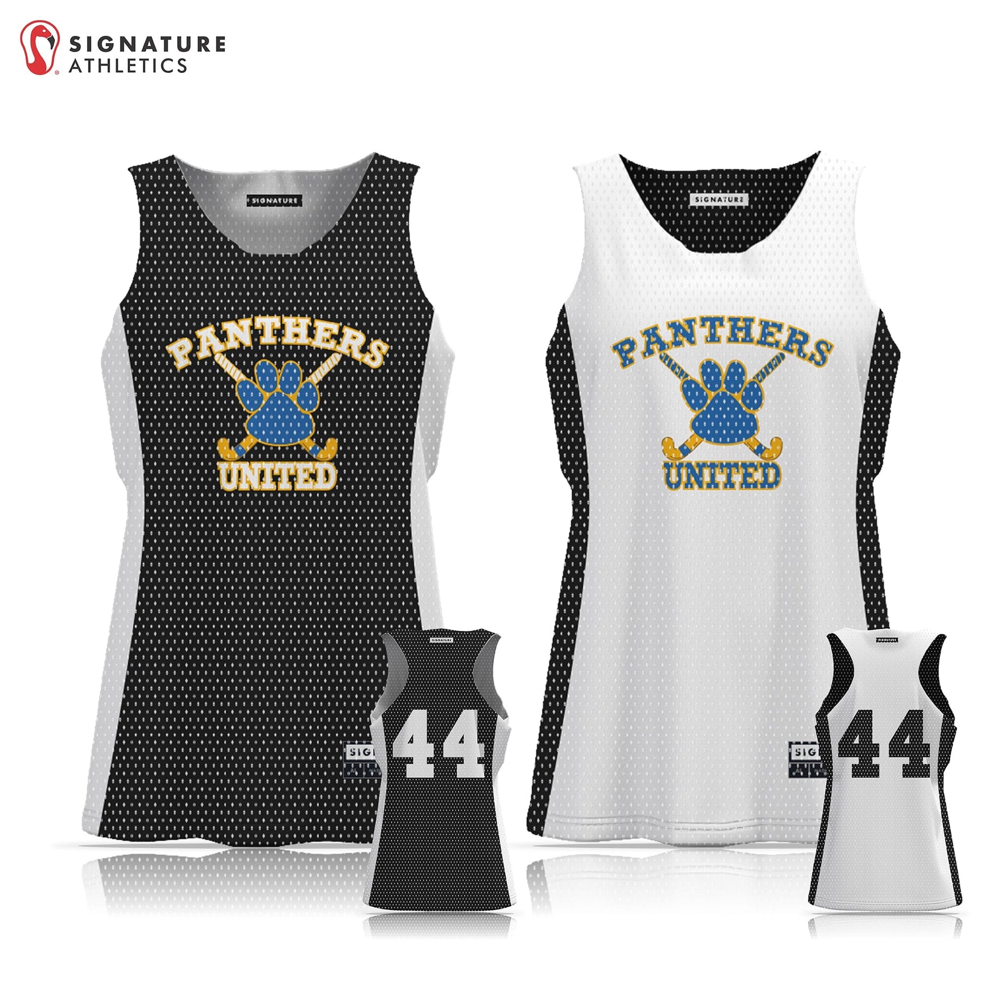 Richmond Panthers Women's Player Reversible Practice Pinnie: U12 Black Signature Lacrosse