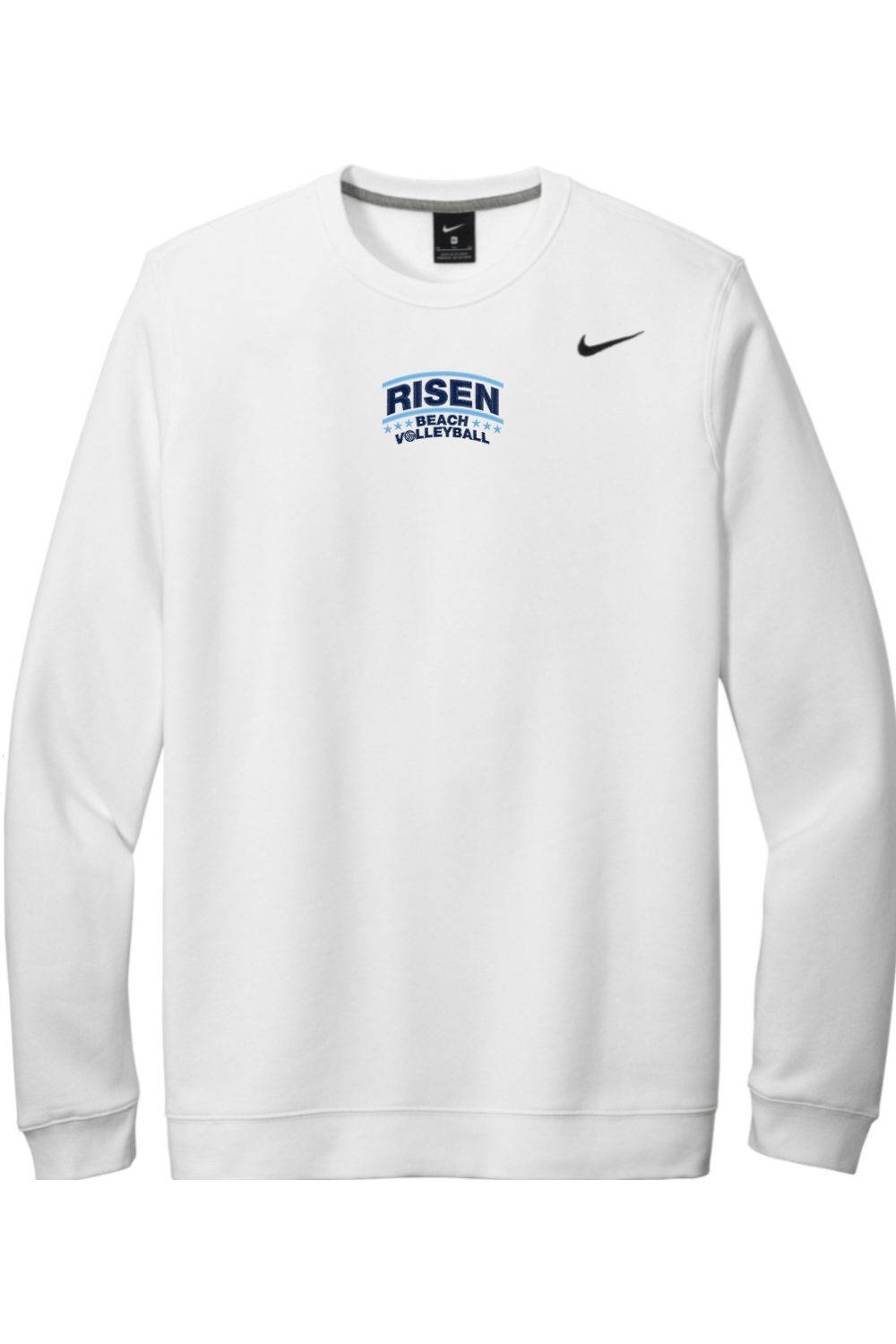 Risen Beach Volleyball Embroidered Nike Club Fleece Crew Signature Lacrosse