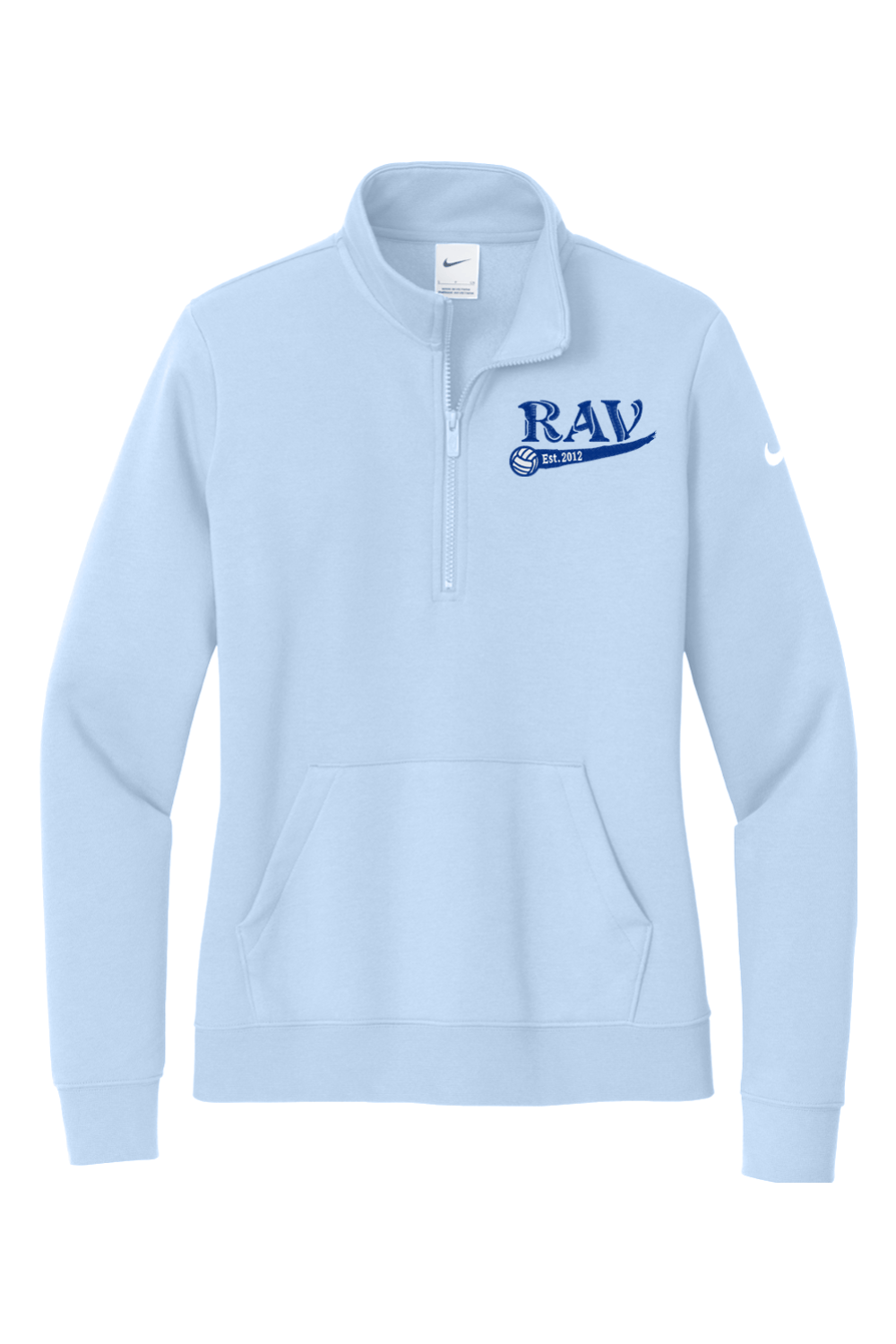 Rome Area Volleyball Embroidered Nike Ladies Club Fleece Sleeve Swoosh 1/2-Zip Signature Lacrosse