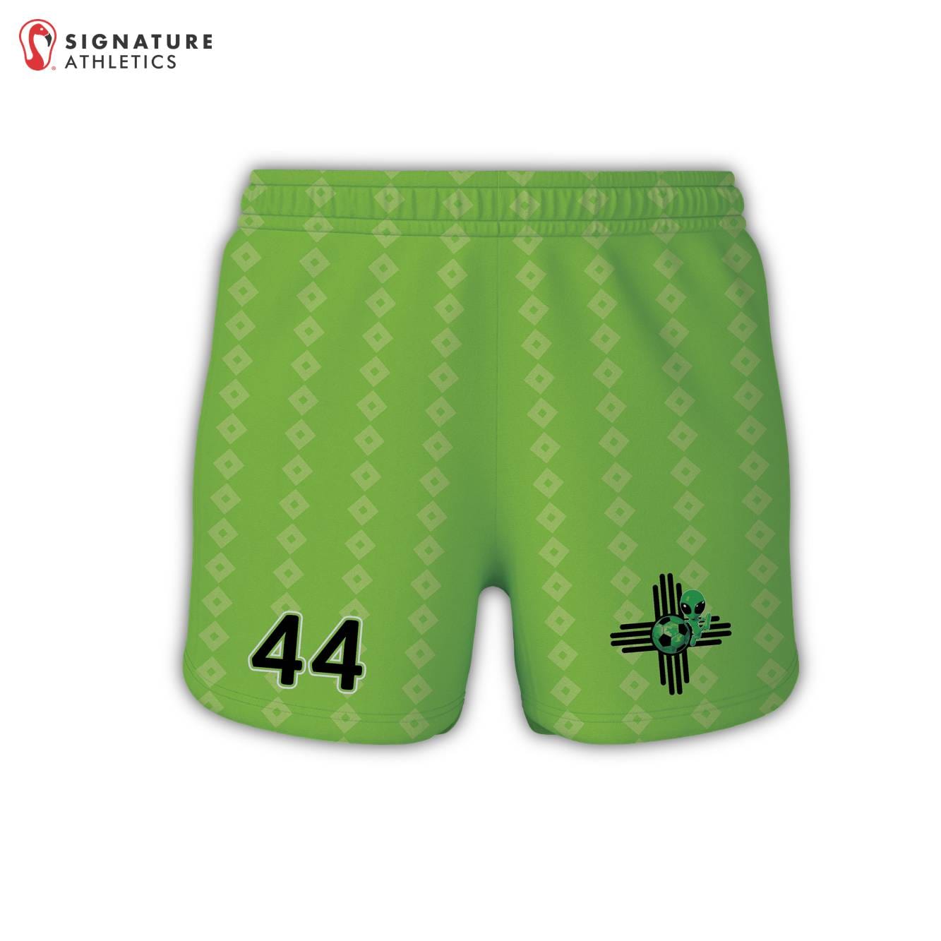 Roswell Aliens Women's Green Game Shorts: Roswell Aliens Signature Lacrosse
