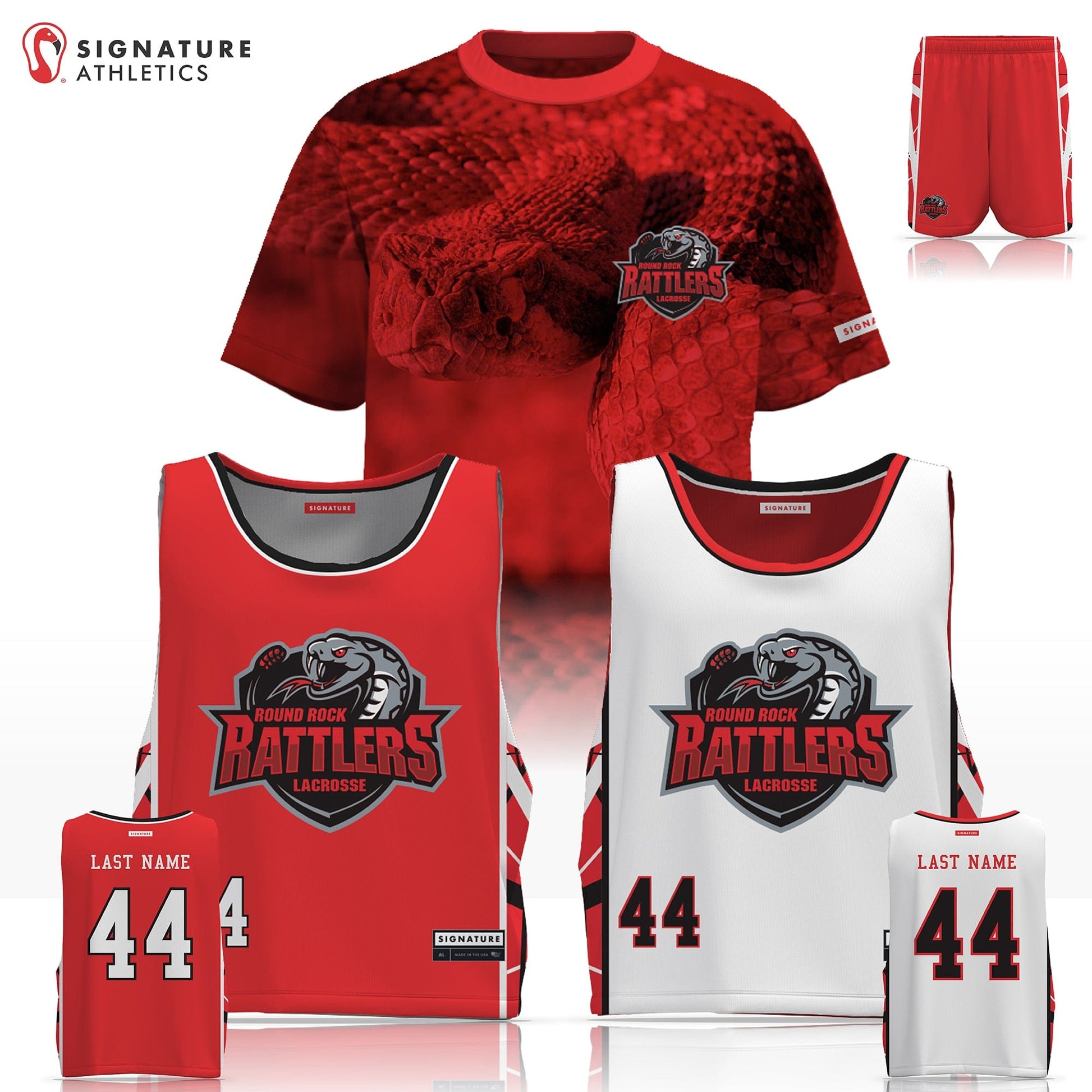 Round Rock Rattlers Men's 3 Piece Player Game Package Signature Lacrosse