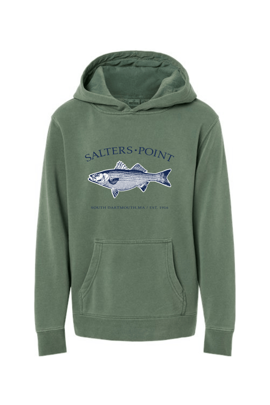 Salters Point Independent Trading Co. Youth Midweight Pigment-Dyed Hooded Sweatshirt Signature Lacrosse