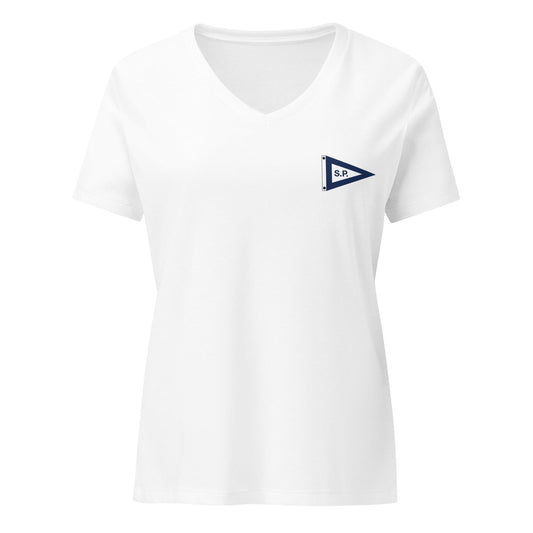 Salters Point Women's Relaxed V-Neck T-Shirt Signature Lacrosse