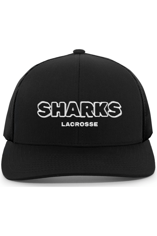 Sharks Lacrosse Embroidered Trucker Hat Signature Lacrosse