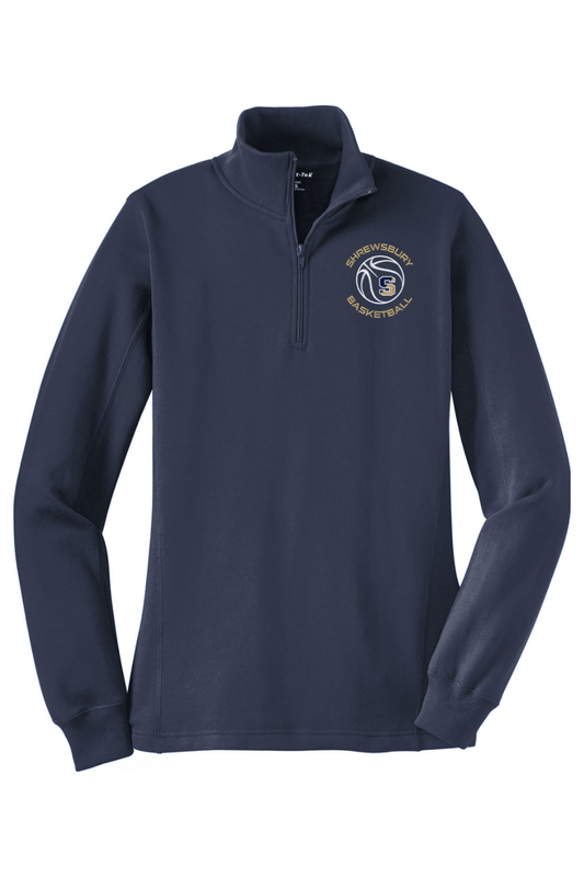 Shrewsbury Basketball Adult Women's Embroidered Quarter-Zip Pullover Signature Lacrosse