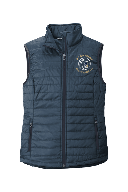Shrewsbury Basketball Association Port Authority Ladies Packable Puffy Vest Signature Lacrosse