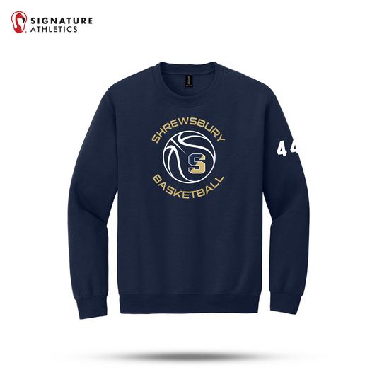 Shrewsbury Basketball Gildan Youth Heavy Blend Crewneck Navy Sweatshirt Number Signature Lacrosse