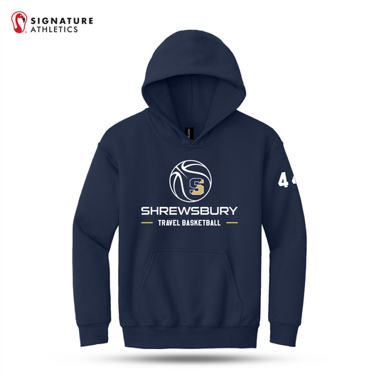 Shrewsbury Basketball Gildan Youth Heavy Blend Hooded Navy Sweatshirt Number Signature Lacrosse