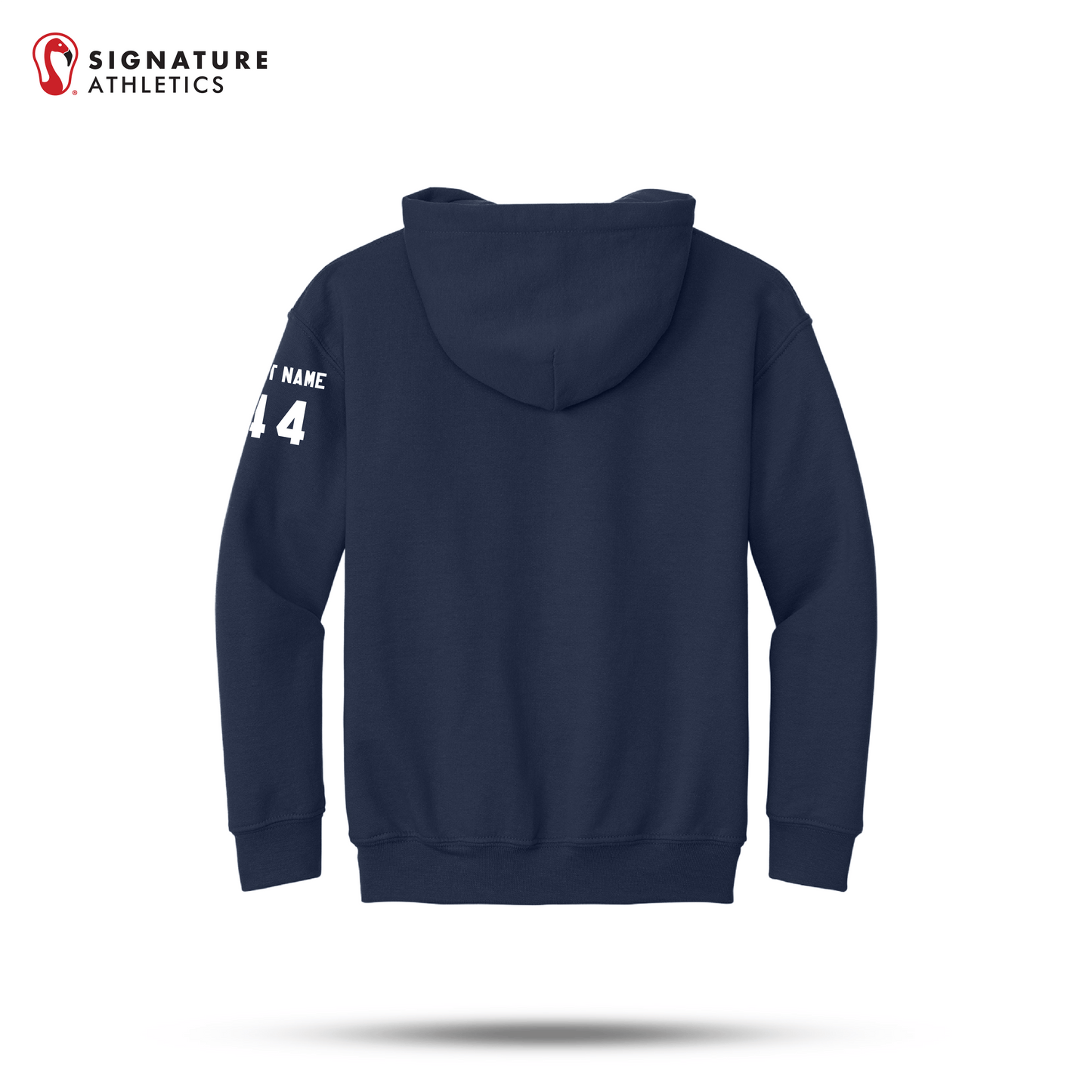 Shrewsbury Basketball Gildan Youth Heavy Blend Hooded Navy Sweatshirt Number and Name Signature Lacrosse