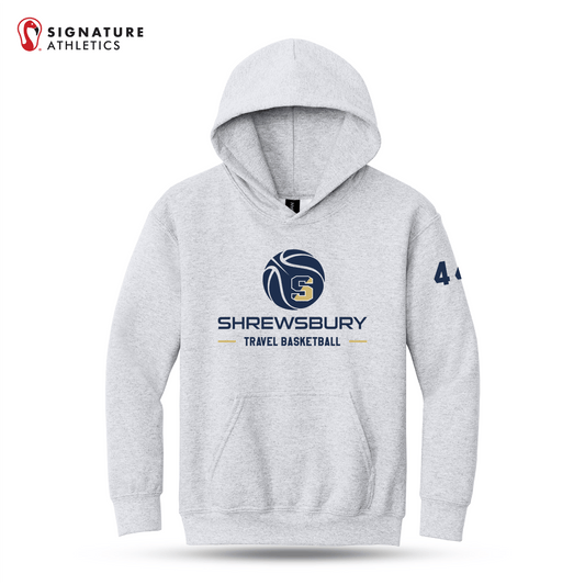Shrewsbury Basketball Gildan Youth Heavy Blend Hooded Sport Grey Sweatshirt Number Signature Lacrosse