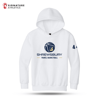 Shrewsbury Basketball Gildan Youth Heavy Blend Hooded White Sweatshirt Number Signature Lacrosse
