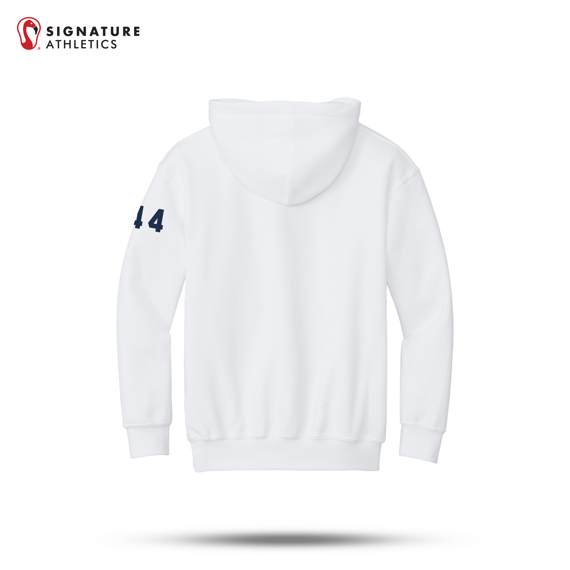 Shrewsbury Basketball Gildan Youth Heavy Blend Hooded White Sweatshirt Number Signature Lacrosse