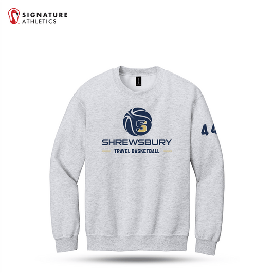 Shrewsbury Basketball Men's Gildan Heavy Blend Crewneck Ash Sweatshirt Number Signature Lacrosse