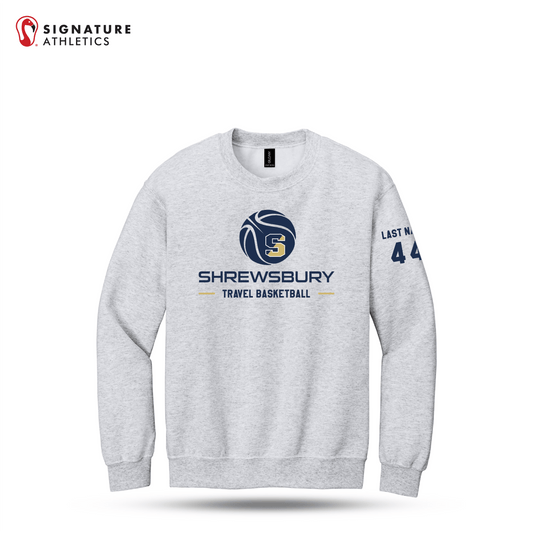 Shrewsbury Basketball Men's Gildan Heavy Blend Crewneck Ash Sweatshirt Number and Name Signature Lacrosse