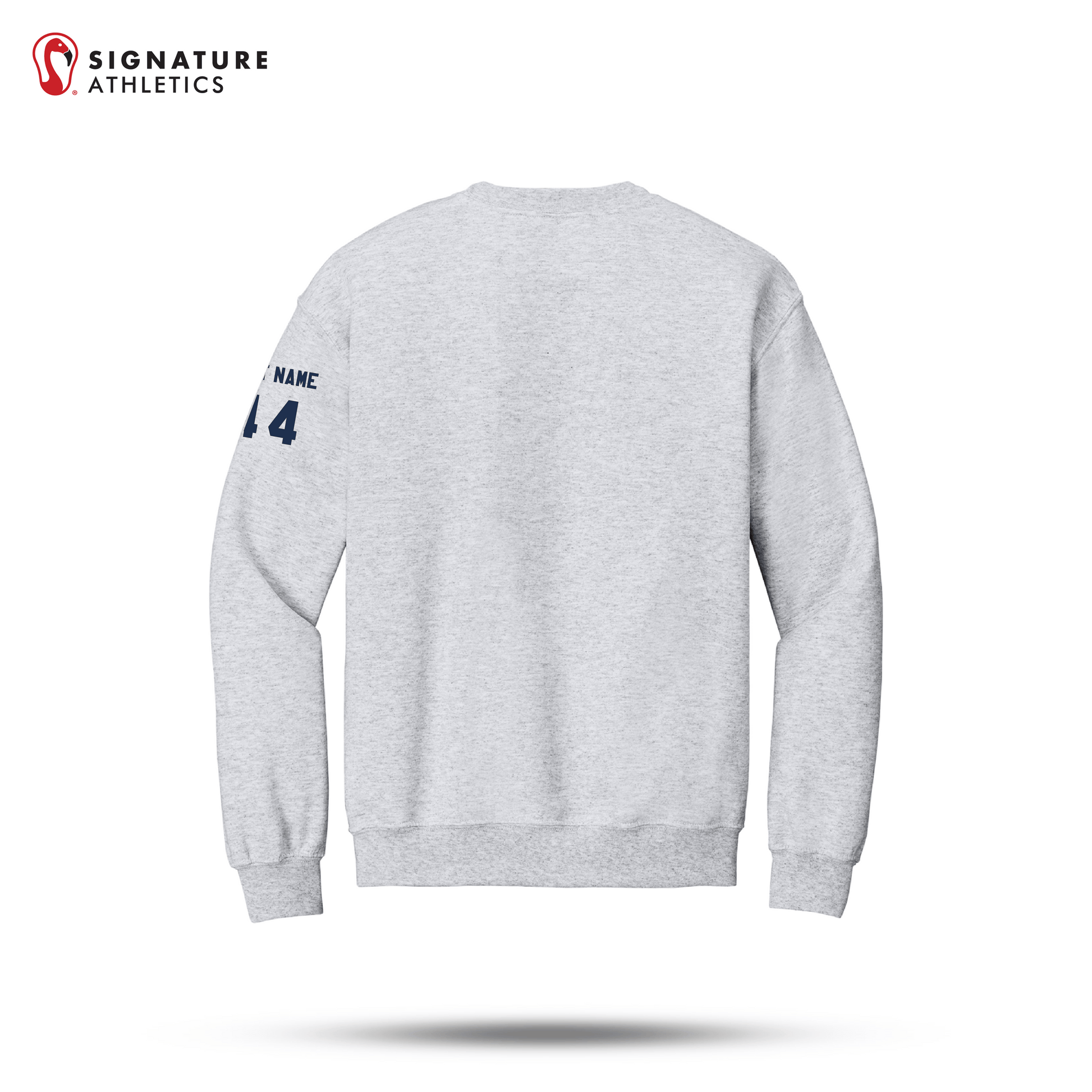 Shrewsbury Basketball Men's Gildan Heavy Blend Crewneck Ash Sweatshirt Number and Name Signature Lacrosse