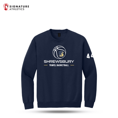 Shrewsbury Basketball Men's Gildan Heavy Blend Crewneck Navy Sweatshirt Number Signature Lacrosse