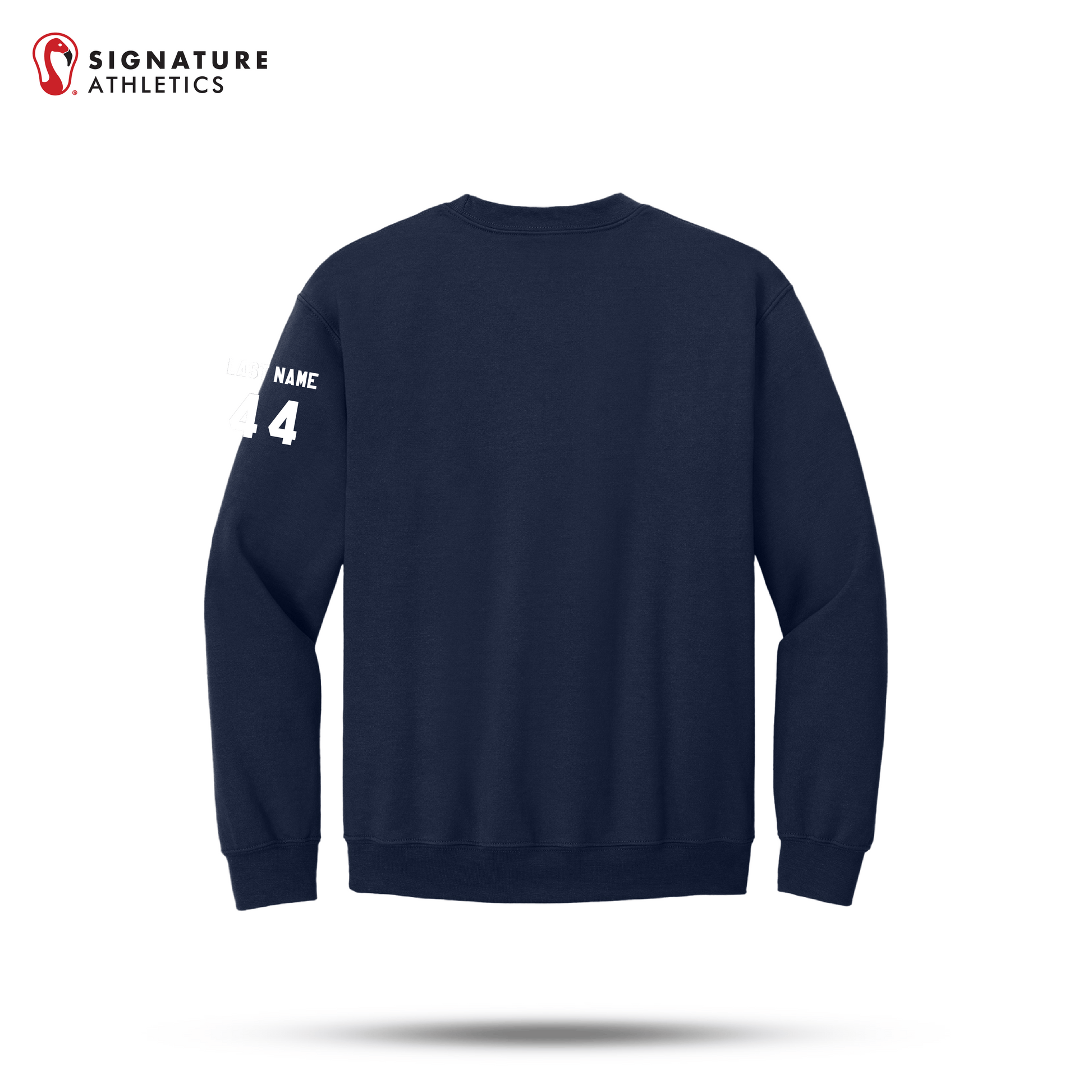 Shrewsbury Basketball Men's Gildan Heavy Blend Crewneck Navy Sweatshirt Number and Name Signature Lacrosse