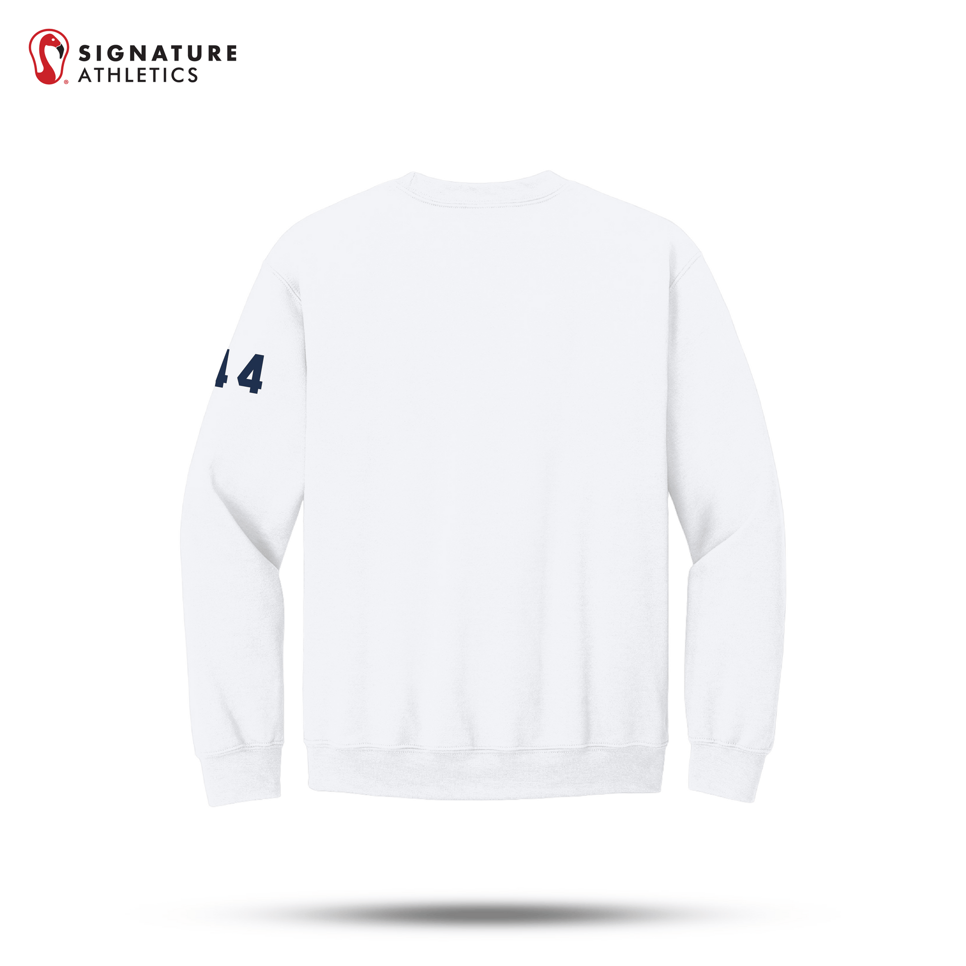 Shrewsbury Basketball Men's Gildan Heavy Blend Crewneck White Sweatshirt Number Signature Lacrosse