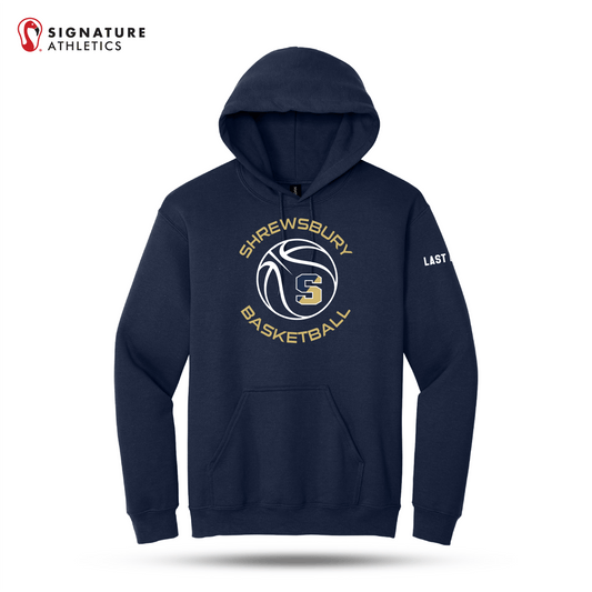 Shrewsbury Basketball Men's Gildan Heavy Blend Hooded Navy Sweatshirt Name Signature Lacrosse