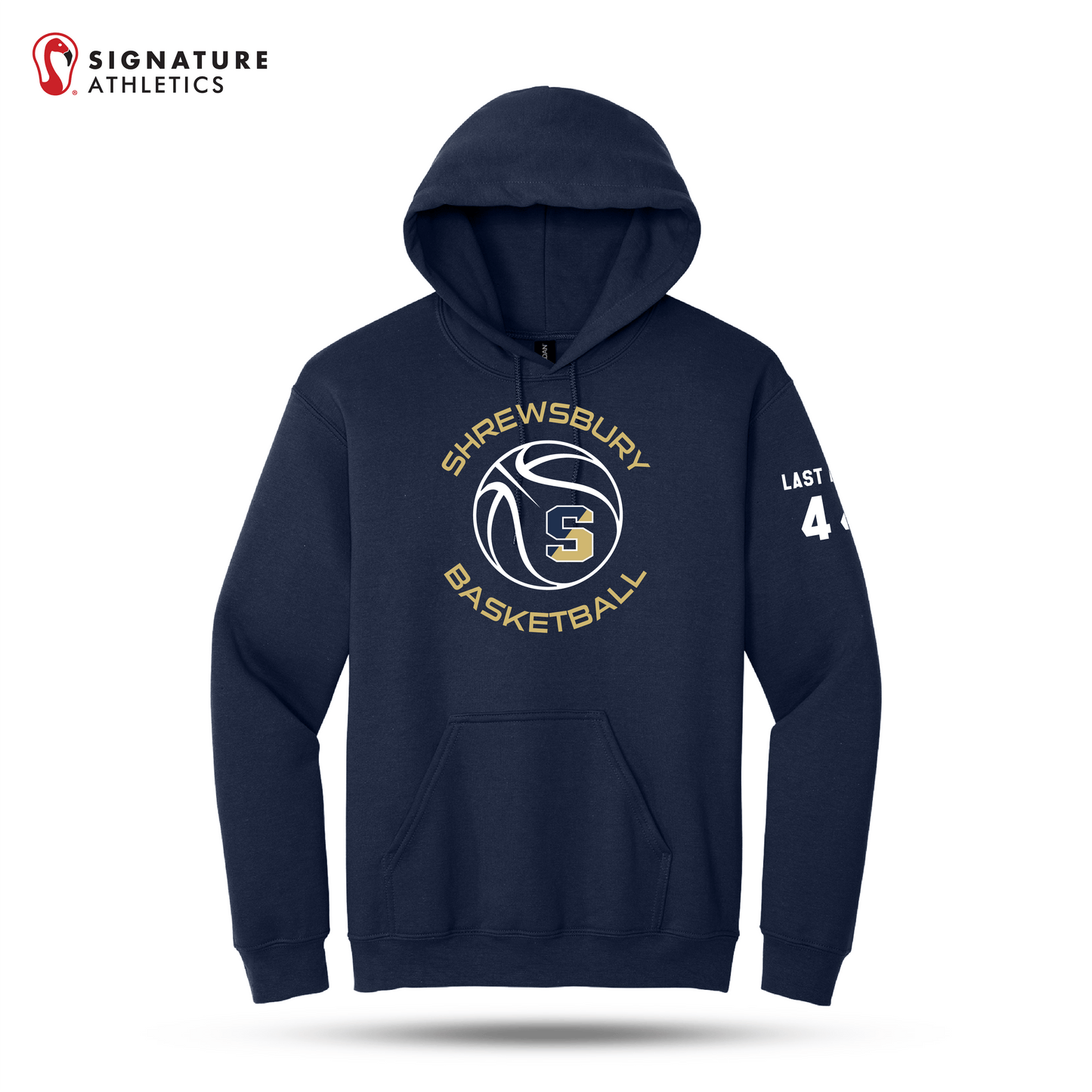 Shrewsbury Basketball Heavy Blend Hooded Sweatshirt (Name & Number): Shrewsbury Basketball