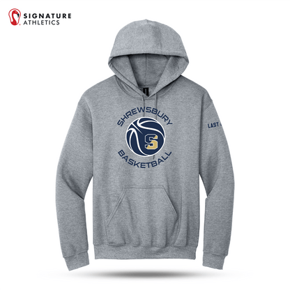 Shrewsbury Basketball Men's Gildan Heavy Blend Hooded Sport Grey Sweatshirt Name Signature Lacrosse