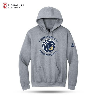 Shrewsbury Basketball Men's Gildan Heavy Blend Hooded Sport Grey Sweatshirt Number Signature Lacrosse