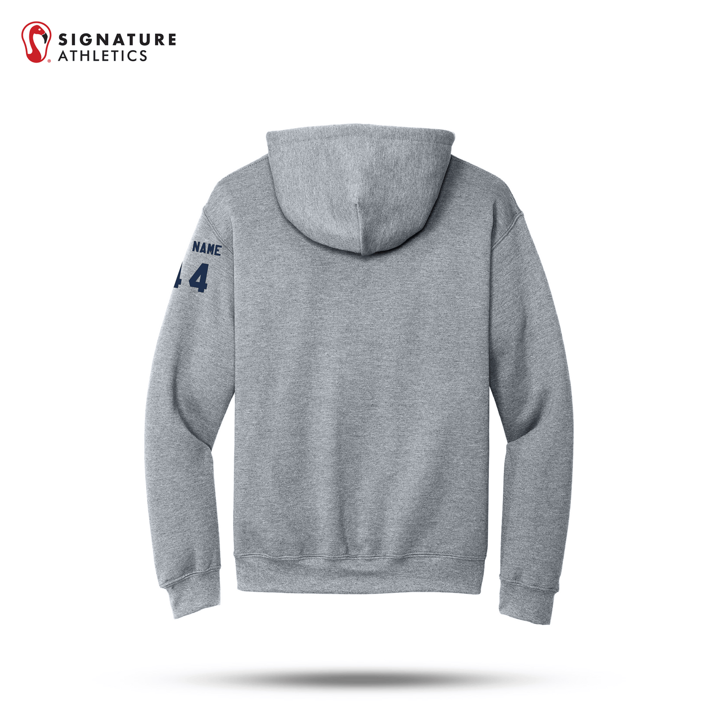 Shrewsbury Basketball Men's Gildan Heavy Blend Hooded Sport Grey Sweatshirt Number and Name Signature Lacrosse