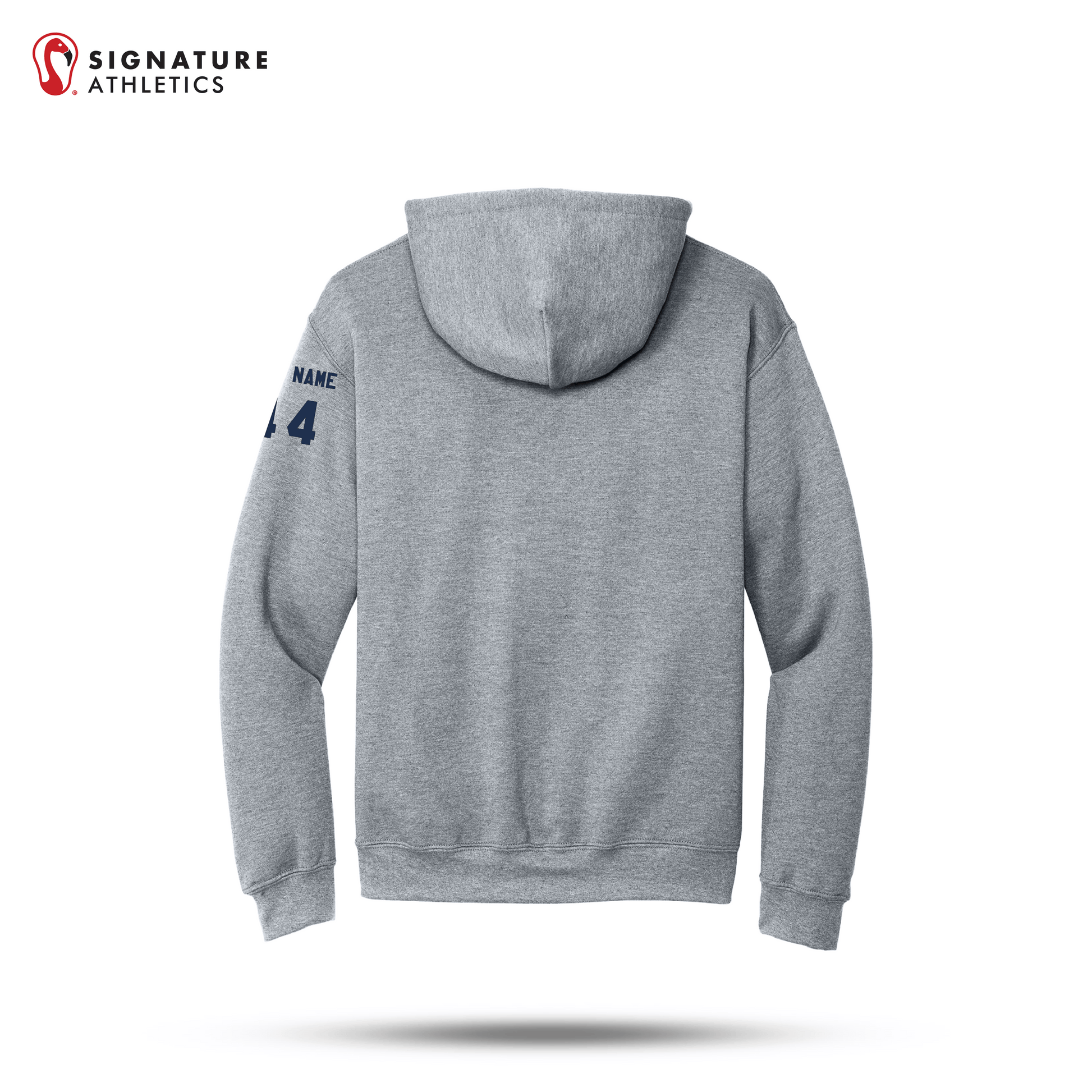 Shrewsbury Basketball Men's Gildan Heavy Blend Hooded Sport Grey Sweatshirt Number and Name Signature Lacrosse