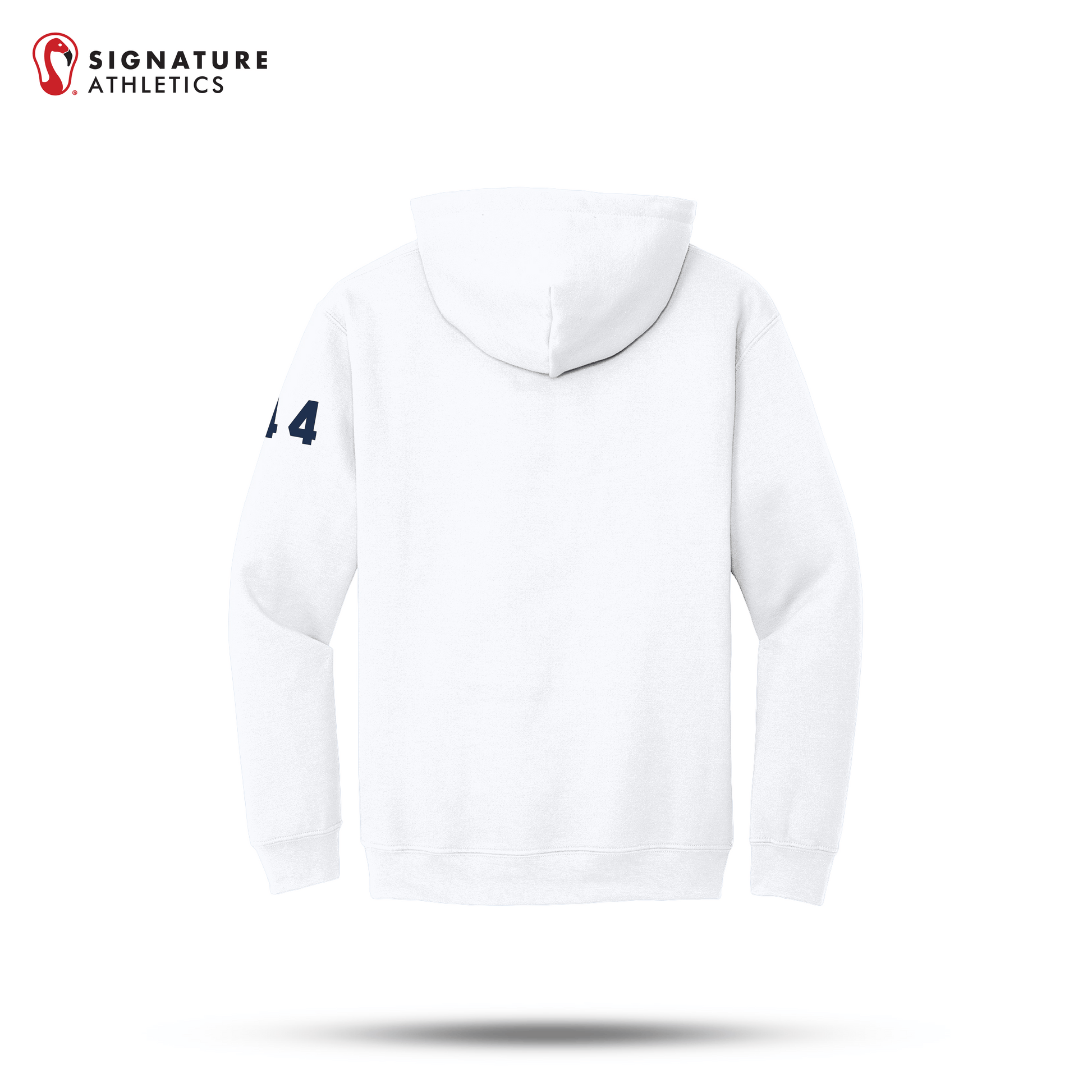 Shrewsbury Basketball Men's Gildan Heavy Blend Hooded White Sweatshirt Number Signature Lacrosse