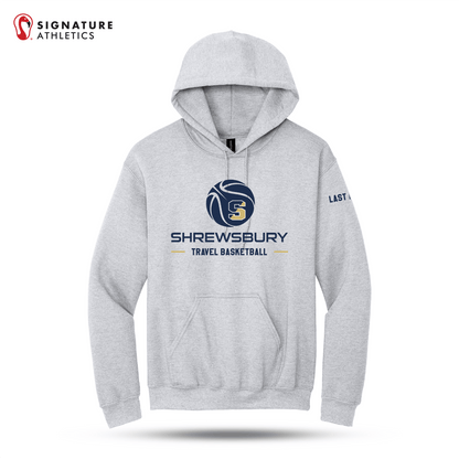 Shrewsbury Basketball Men's Gildan Heavy Blend Travel Hooded Ash Sweatshirt Name Signature Lacrosse